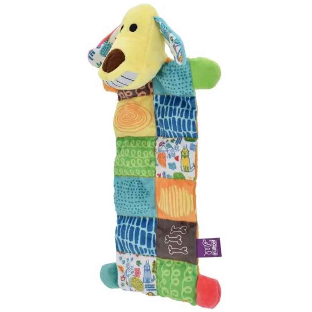 Multipet Smiling Loofa Mat Plush Dog Toy, 12 inches Long 13 Squeakers